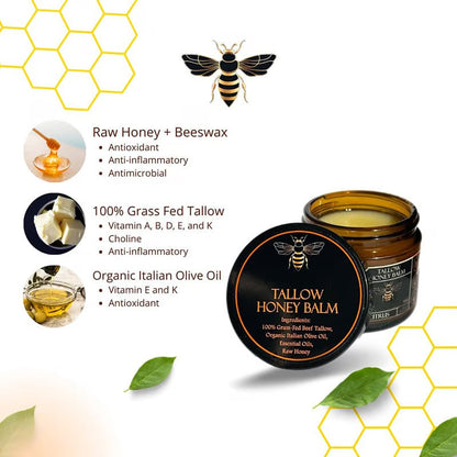 🍊Terra Lotus Organic Grass-Fed Beef Tallow Balm with Raw Honey